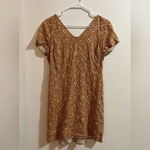 Floral Brown Mini Dress